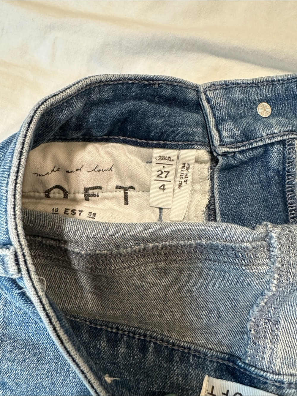 LOFT Women's Wide-Leg Flare Jeans in Medium Blue - Picture 5 of 5